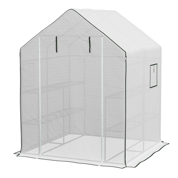 4.7' x 4.7' x 6.4' White  Greenhouse Replacement Cover