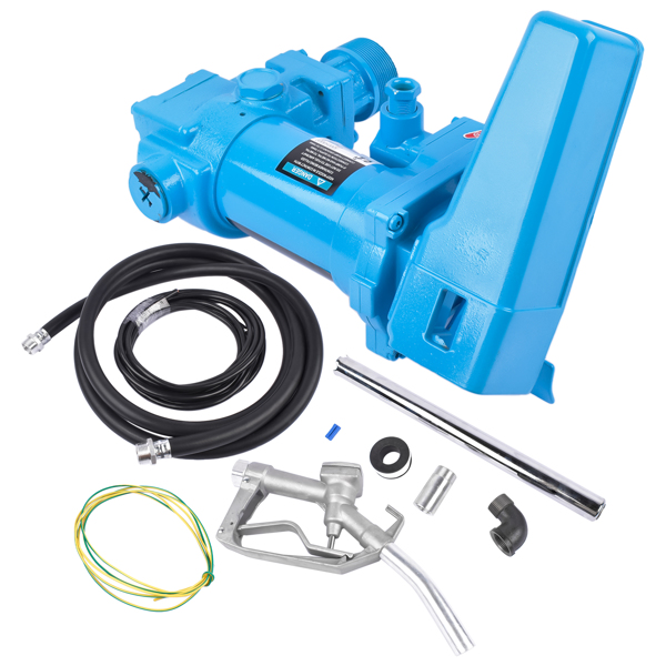 抽油泵 Fuel Transfer Pump Cast Iron Heavy Duty Pump 12V 15GPM for Diesel Biodiesel Blue-5