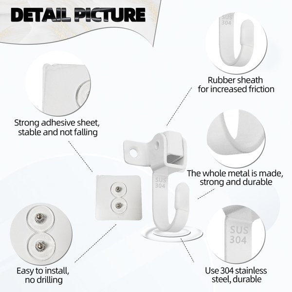 Stainless steel dual-purpose movable side-mounted top-loading hook for bathroom and kitchen load-bearing hook