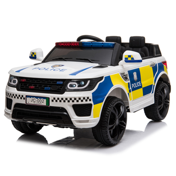  【Same Code：95123812】Dual Drive 12V 7Ah Police Car with 2.4G Remote Control White