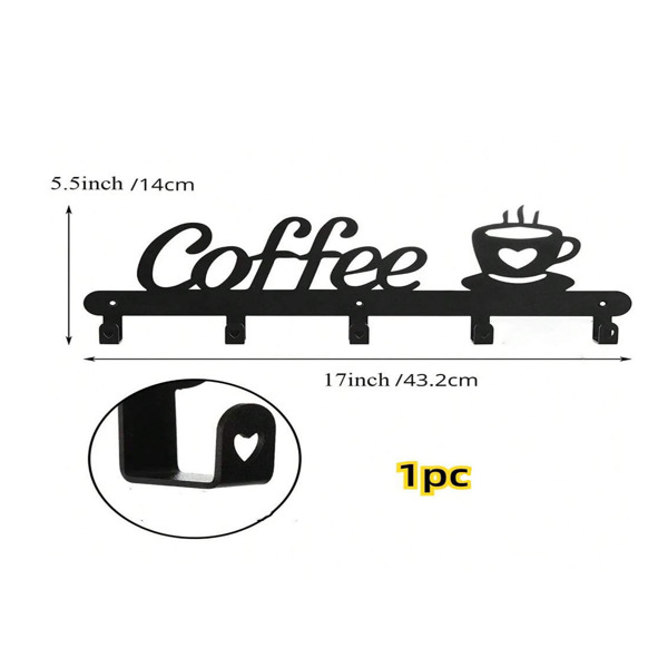 1pc Coffee Mug Holder Wall Mounted, Metal Coffee Mug Rack for Wall, Coffee Cup Rack wall hooks，coat hooks，coat hanger-Tracking numbers are not updated on weekends