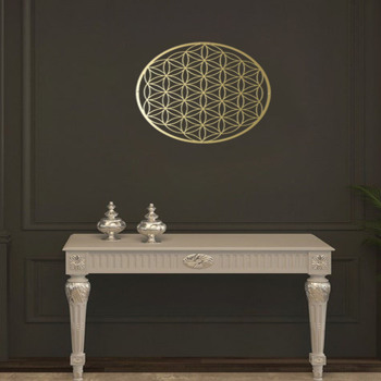 1 PC Elegant Flower of Life Metal Wall Art, Beautifying Bedroom and Livingroom Wall Spaces, Featuring Lotus and Flower Wall Art-Logistics will not be updated on Sunday