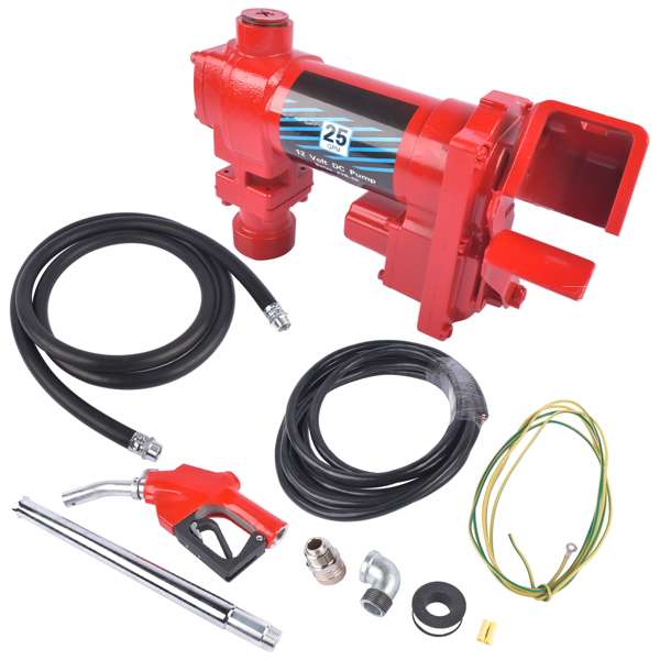 抽油泵 12V 25G PM High Flow DC Fuel Pump Cast Iron Gas Heavy Duty Transfer Pump NEW Red-6
