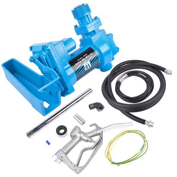 抽油泵 Fuel Transfer Pump Cast Iron Heavy Duty Pump 12V 15GPM for Diesel Biodiesel Blue-7