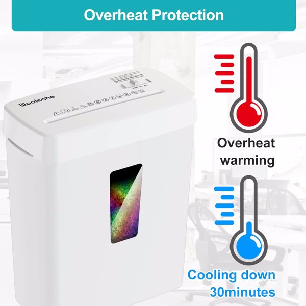 Paper Shredder, P-5 Security Level, 6-Sheet Micro Cut with 3.43-Gallon Basket, Durable & Fast with Jam Proof System, Paper Shredder for Home Office (ETL)(Shipment from FBA)