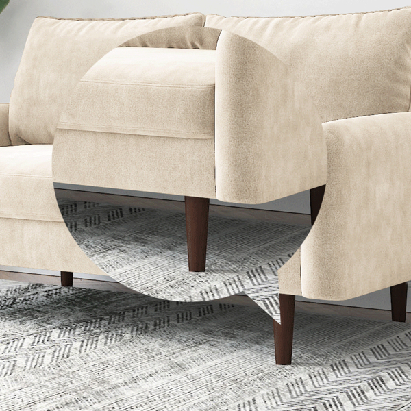 72 英寸天鹅绒圆臂扶手公寓沙发-4