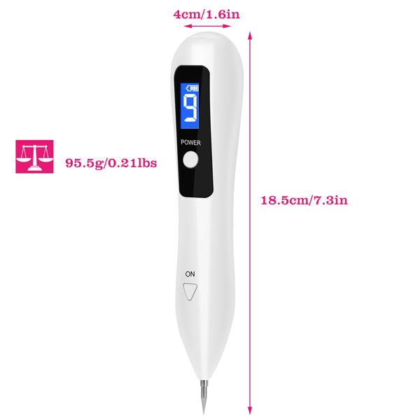 2 PCS Skin Tag Repair Kit Portable Beauty Equipment Multi-Level with Home Usage USB Charging LCD Level Adjustable 12 Replaceable Needles