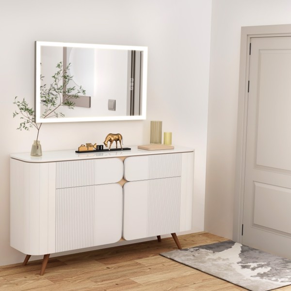 明亮的LED浴室镜子32英寸x 24英寸前灯，5分钟消雾，全高清反射，3种颜色可调光，壁挂式【周末不发货，TK/TEMU订单仅支持自提】-8