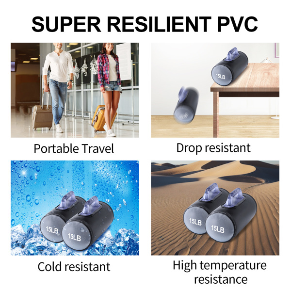 可调节重量哑铃，30磅哑铃一对，便携式训练器材，注水哑铃套装，可折叠健身举重水袋，用于力量训练、肌肉锻炼、塑形、腹肌训练-4