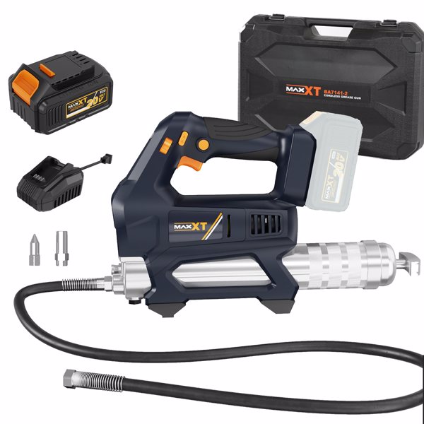 Heavy Equipment Grease Gun Cordless, Max 20000 PSI 20V Grease Gun Battery Powered with 4.0Ah Battery and Quick Charger, 40” Long Hose and LED Light, 6 Speed Electric Grease Gun[Unable to ship on weeke