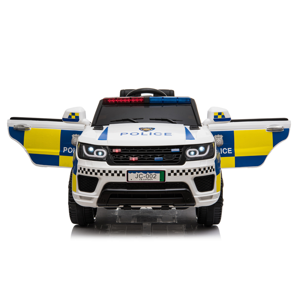  【Same Code：95123812】Dual Drive 12V 7Ah Police Car with 2.4G Remote Control White