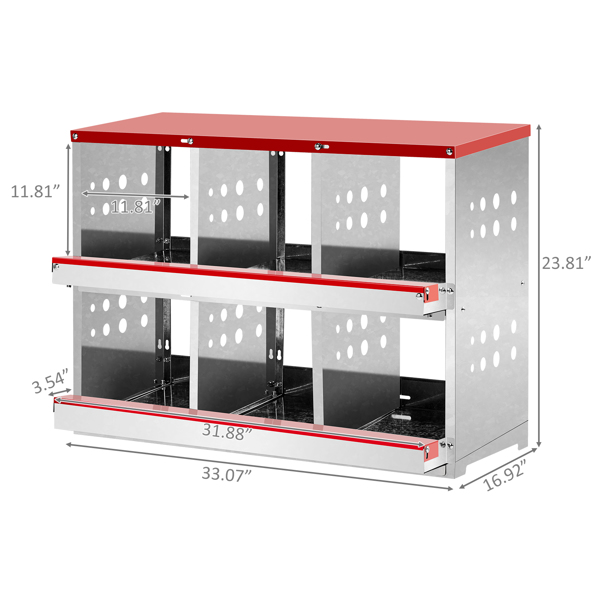 6 Compartment Roll Out Chicken Nesting Box with Basket, Egg Nest Box Chicken Laying Box Hens Chicken Coop Box