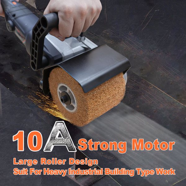 Burnishing Polishing Machine, 1300w Surface Conditioning Tool, 6 Speed Variable 3200RPM Motor Drum Machine Grinder, Handheld Electric Polisher With 3 Polishing Wheels[Unable to ship on weekend]