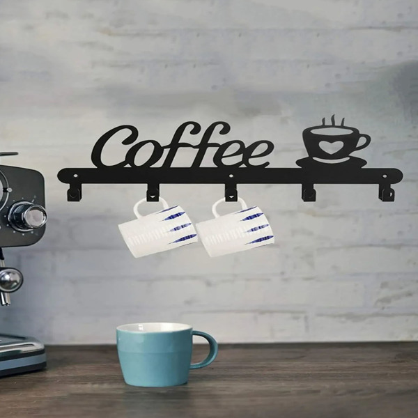 1pc Coffee Mug Holder Wall Mounted, Metal Coffee Mug Rack for Wall, Coffee Cup Rack wall hooks，coat hooks，coat hanger-Tracking numbers are not updated on weekends