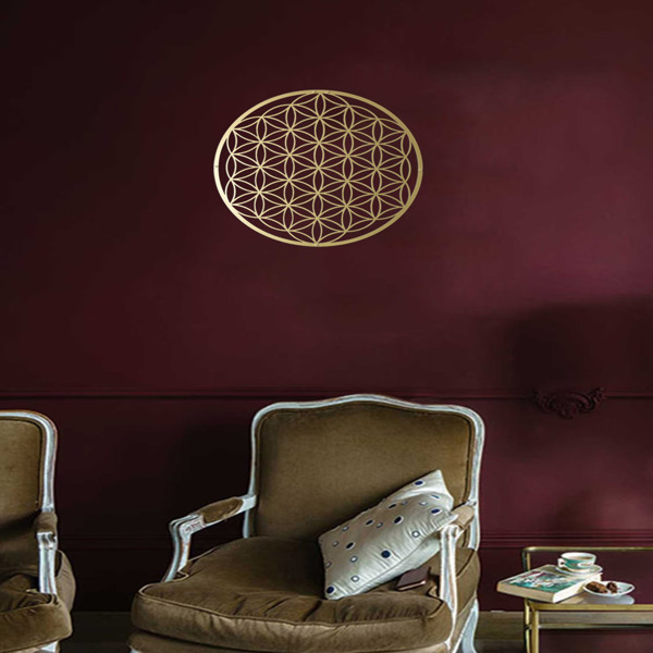 1 PC Elegant Flower of Life Metal Wall Art, Beautifying Bedroom and Livingroom Wall Spaces, Featuring Lotus and Flower Wall Art-Logistics will not be updated on Sunday