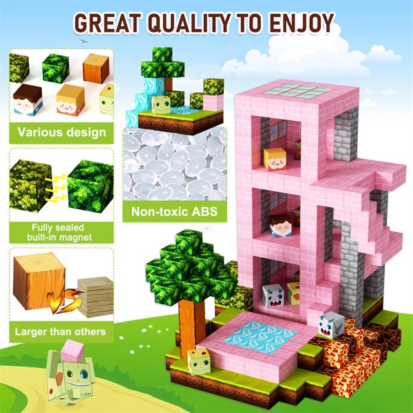 Magnetic Building Blocks Toys Kids Educational Toy Magnet World Christmas Gift