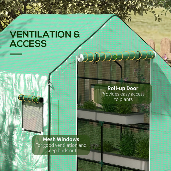 4.7' x 4.7' x 6.4'  Green Greenhouse Replacement Cover