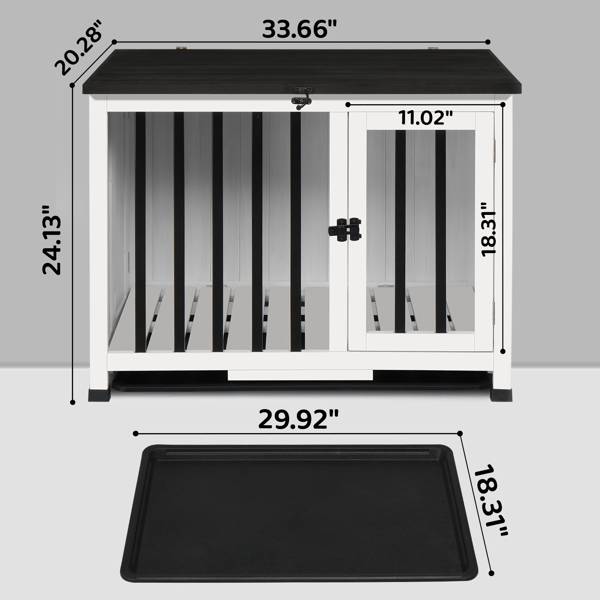 33*20*24.5inch  Dog Kennel Indoor Foldable and Portable,  Wooden Dog Crate， Easy Assembly