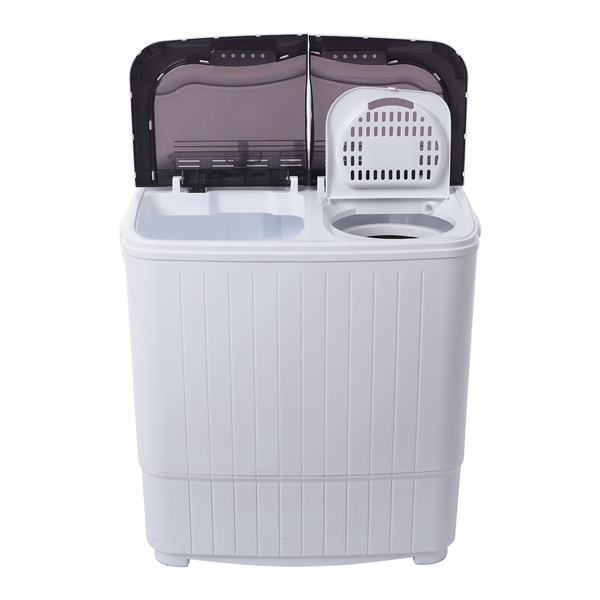 【same code：05164613】Compact Twin Tub with Built-in Drain Pump XPB35-188S 14.3(7.7 6.6)lbs Semi-automatic Gray Cover Washing Machine