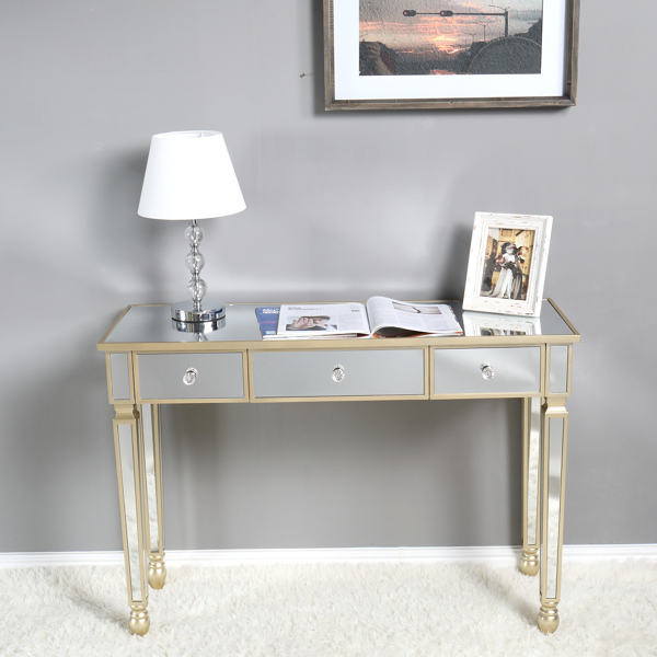 Three Drawers Mirror Table Dressing Table Console Table