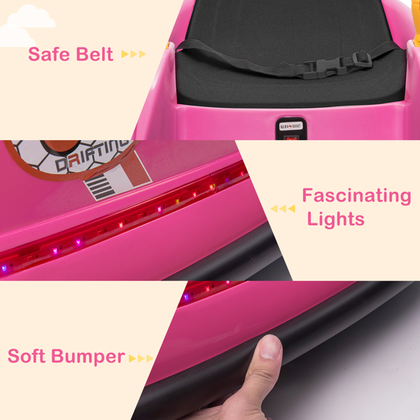  【Same code 65817206】6V 7A.h Bumper Car Pink