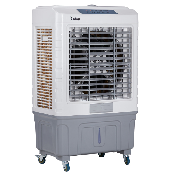 3 in 1 Portable Evaporative Cooler With dust filter,Indoor,Outdoor,4118CFM Personal Air Cooler with remote control and LCD screen,13.2 Gal Large Water Tank & Scroll Casters, 4 Ice Packs,White