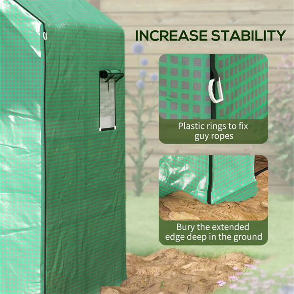 4.7' x 4.7' x 6.4'  Green Greenhouse Replacement Cover