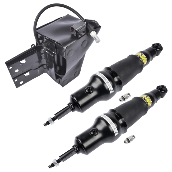 Pair Rear Air Shock Absorbers + Compressor Pump For Nissan Armada 17-20 Infiniti QX56 11-13 QX80 2014-2020 E62101LA8A 534001LA4C