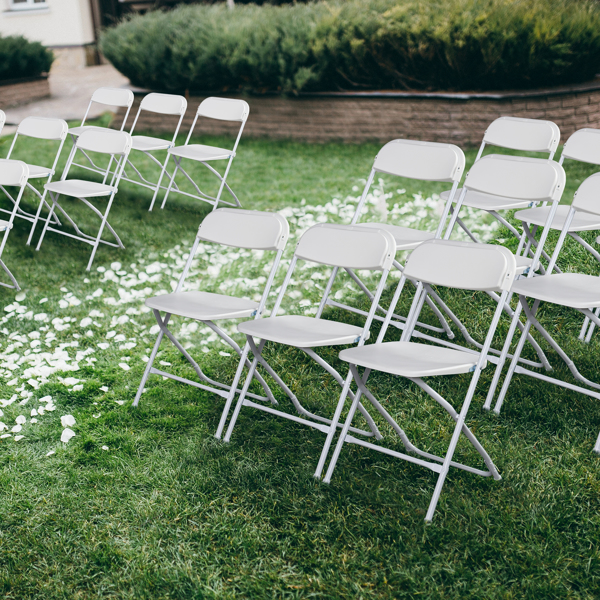 10pcs Injection Molding Classic Garden Plastic Folding Chair White