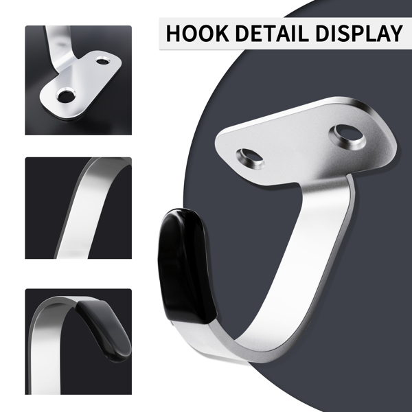 Thickened stainless steel kitchen, bathroom, cloakroom, living room hanging practical side-top storage hooks with strong load-bearing capacity
