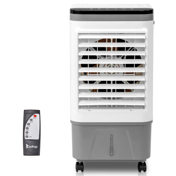 3 in 1 Portable Evaporative Cooler,720R,Indoor,Outdoor,461CFM Air Cooler with remote,Copper motor,5.28 Gal Water Tank & Scroll Casters, 4 Ice Packs,12H timer settings,Gray and White