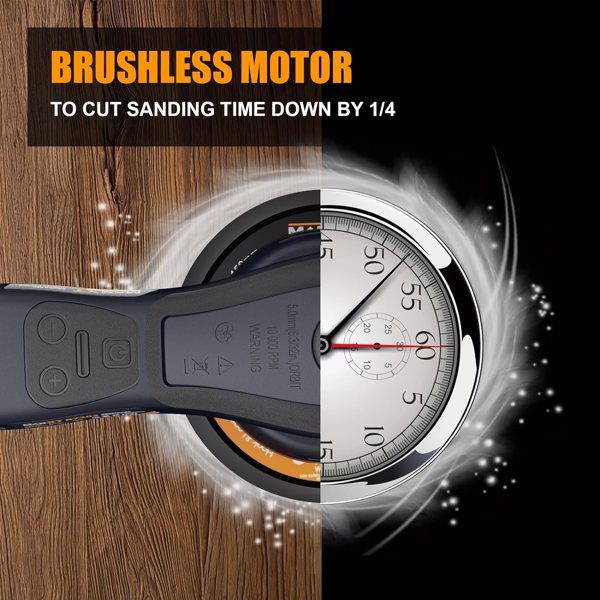 Electric 5mm Random Orbital Sander Brushless 350W 3A Multi-function Variable Speed Electric Corded Orbital Sanders Machine with 10 Sanding Paper for Woodworking (R7303-5.0mmOrbit)[Unable to ship on we