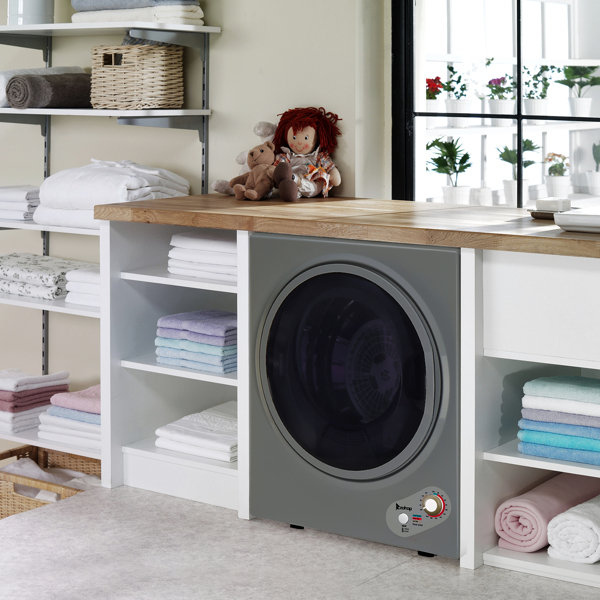 GYJ25-78G2 Compact Portable Household clothes Dryer 2.5KG 1.6cuft with Stainless Steel Drum Black and White 120V MECHANICAL Control ETL Certification