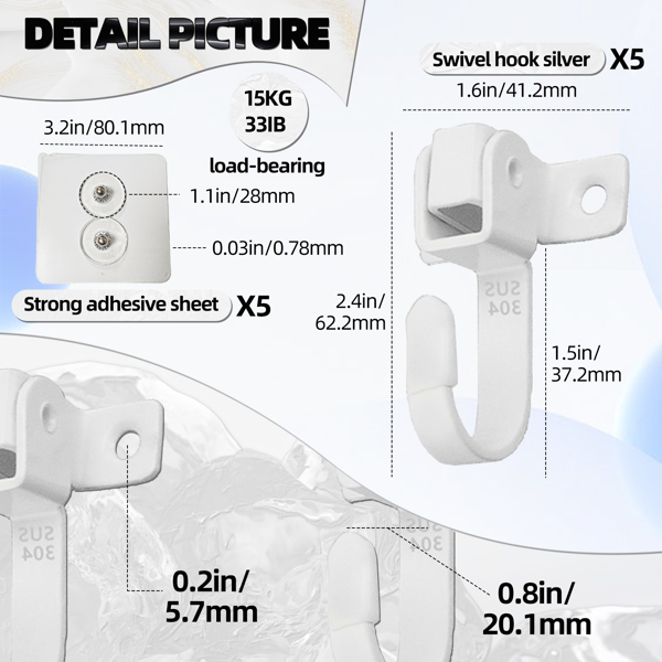 Stainless steel dual-purpose movable side-mounted top-loading hook for bathroom and kitchen load-bearing hook