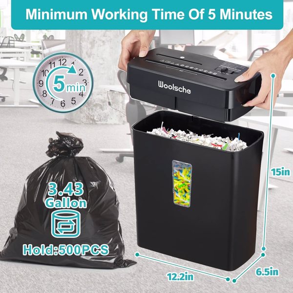 Paper Shredder for Home- 10-Sheet Cross Cut with 3.43-Gallon Basket - P-4 Security Level - 3-Mode Design - Shreds CD and Credit Card - Durable, Fast, and Jam Proof for Home Office（Shipment from FBA）