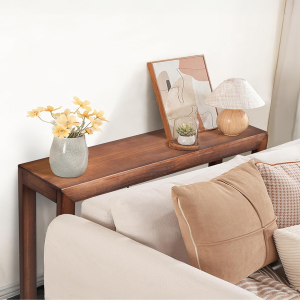 46 inch Pinewood Entryway Table, Console Table Entrance Table, Narrow Sofa Table for Living Room Entryway Hallway, Walnut