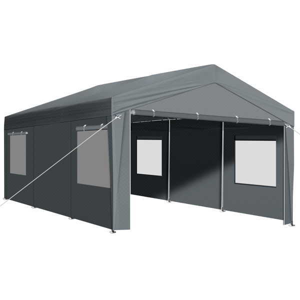 12x20 ft Carport Car Port Canopy Grey