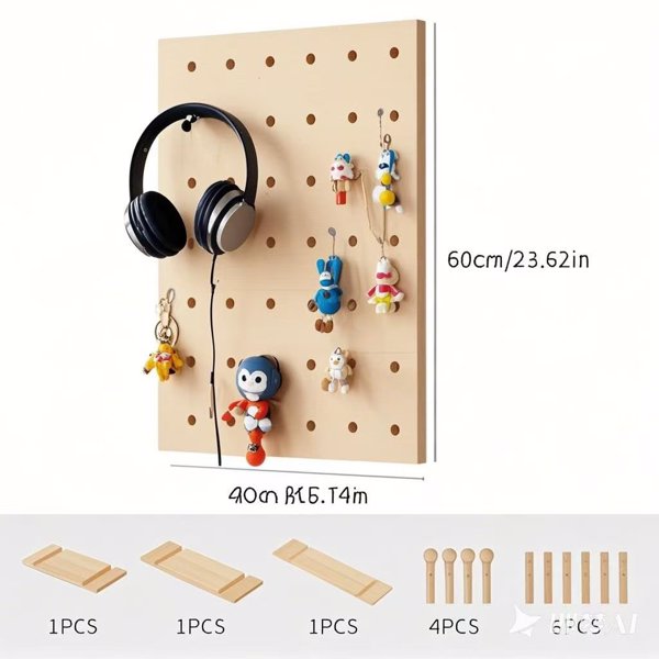 Xiaohongshu Best Seller 40×60cm Solid Wood Pegboard (1 Panel) ✔ Storage Organizer & Decorative Art Piece ✔ Supports Temu Self-Pickup Service ✔ Waybill Submission Deadline: Before 22:00 Beijing Time
