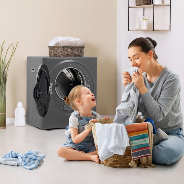 GYJ25-78G2 Compact Portable Household clothes Dryer 2.5KG 1.6cuft with Stainless Steel Drum Black and White 120V MECHANICAL Control ETL Certification