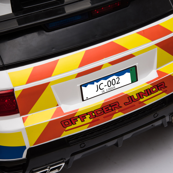  【Same Code：95123812】Dual Drive 12V 7Ah Police Car with 2.4G Remote Control White