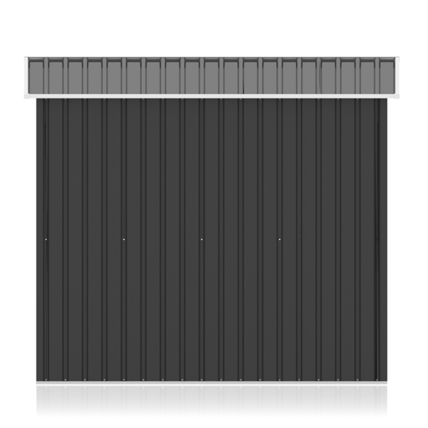 5*7FT Outdoor Storage Shed, Metal Garden Storage House with Slanted Roof & Double Sliding Doors for Backyard Outdoor Patio, Black