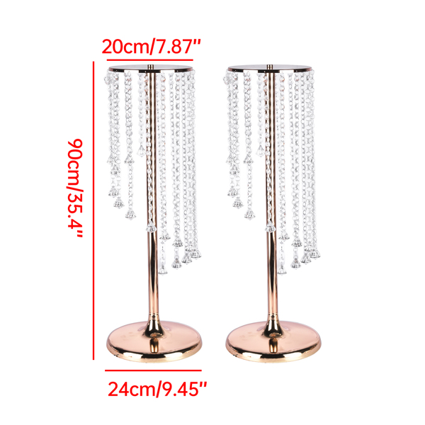 2 Pcs 35.4inch Tall Wedding Flower Vase Holder Table Centrepiece Display Vase  Metal Flowers Stand for Party Tables Decorations (Gold)