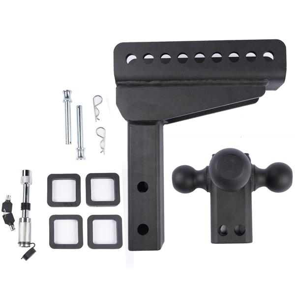 Tri-Ball 1-7/8'' 2'' 2-5/16'' Adjustable Trailer Hitch Fits 2'' Receiver Heavy Duty Solid Ball Mount