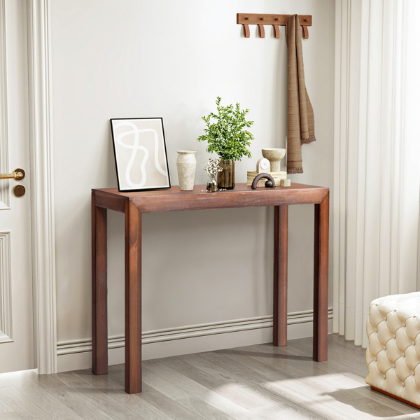 46 inch Pinewood Entryway Table, Console Table Entrance Table, Narrow Sofa Table for Living Room Entryway Hallway, Walnut