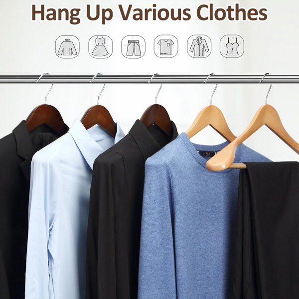 20-Pack Wide Shoulder Wooden Hangers - Heavy Duty Suit Hangers with Non-Slip Pants Bar, Smooth Finish, 360° Swivel Hook for Jackets, Sweaters, Shirts, and Coats - Walnut Wood Closet Organizers