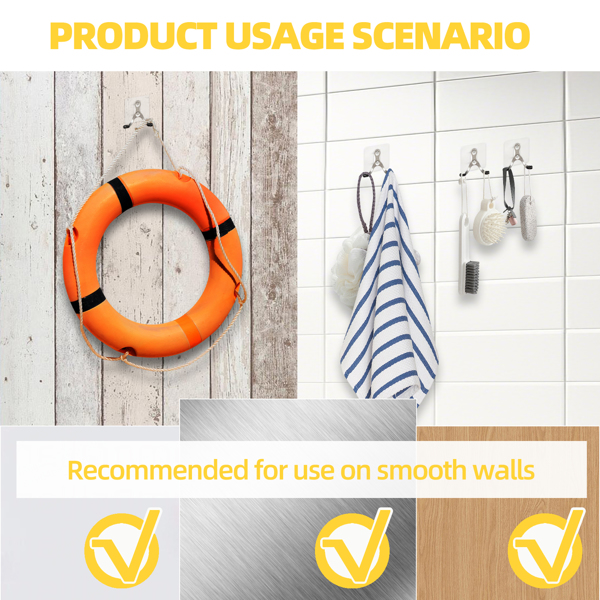 Stainless steel double-hung hooks for multi-functional use in bathroom entrance, living room and other areas.