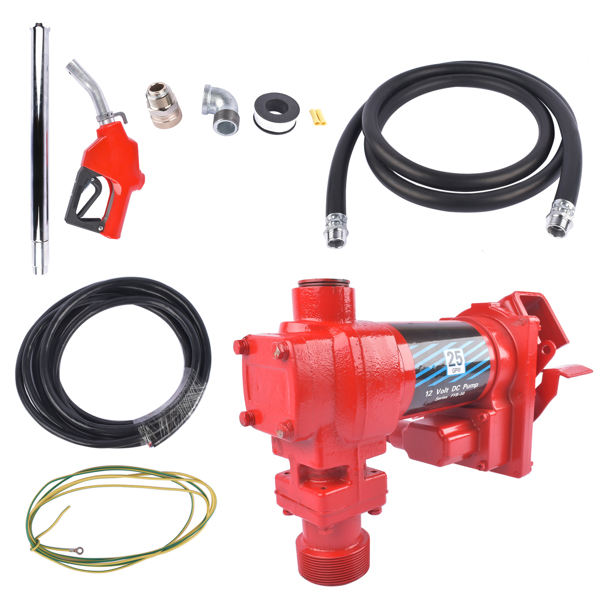 抽油泵 12V 25G PM High Flow DC Fuel Pump Cast Iron Gas Heavy Duty Transfer Pump NEW Red-5