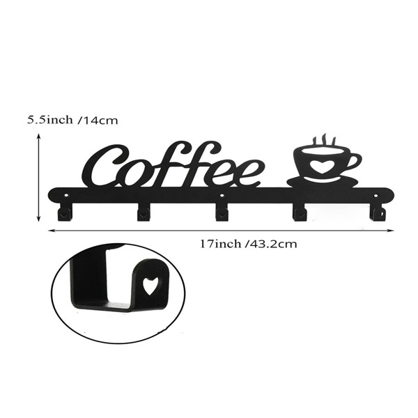1pc Coffee Mug Holder Wall Mounted, Metal Coffee Mug Rack for Wall, Coffee Cup Rack wall hooks，coat hooks，coat hanger-Tracking numbers are not updated on weekends