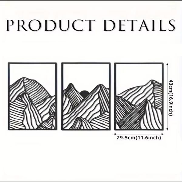 3pcs/aet Minimalist Mountain Landscape Metal Wall Art: Square Hollow-Out Panels, Mesmerizing Modern Home Decor for Living Room-Tracking numbers are not updated on Sundays