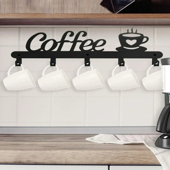 1pc Coffee Mug Holder Wall Mounted, Metal Coffee Mug Rack for Wall, Coffee Cup Rack wall hooks，coat hooks，coat hanger-Tracking numbers are not updated on weekends